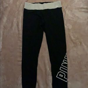 Pink black tights